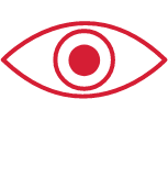 Red eye icon representing monitoring and awareness